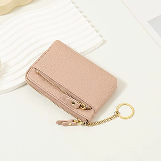 Seagloca กระเป๋าสตางค์เหรียญคีย์การ์ดหนังนุ่มเหรียญ Multi-Layer Storage Zipper กระเป๋าสตางค์สั้นสําหรับผู้หญิงไม่มี 1961