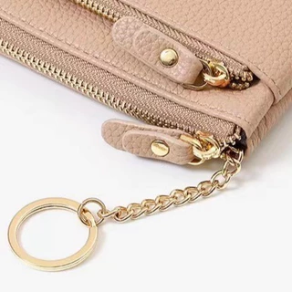 Seagloca กระเป๋าสตางค์เหรียญคีย์การ์ดหนังนุ่มเหรียญ Multi-Layer Storage Zipper กระเป๋าสตางค์สั้นสําหรับผู้หญิงไม่มี 1961