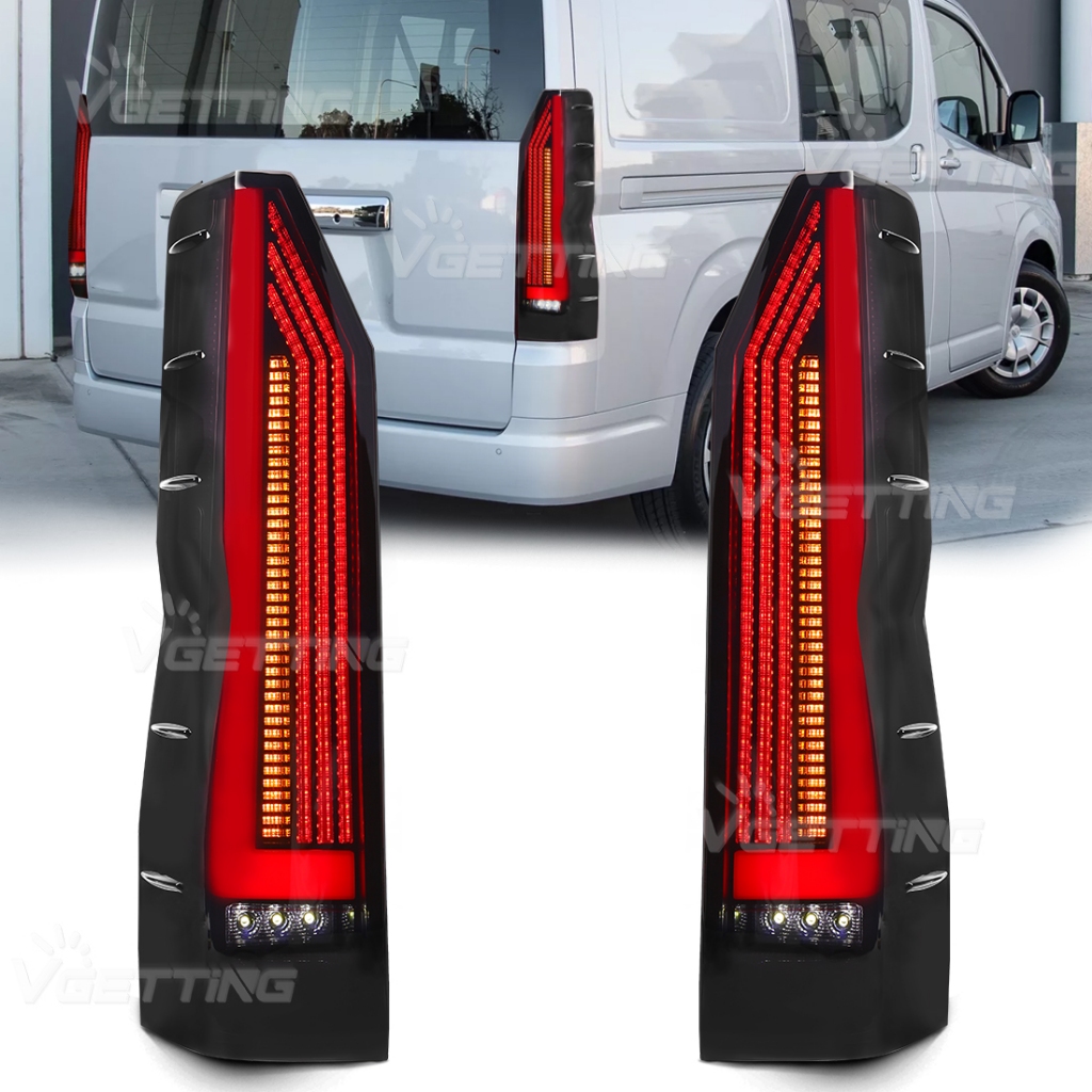 ชุดไฟท้าย LED สําหรับ Toyota HiAce H300 2019 2020 2021 2022 2023 เบรคขับรถย้อนกลับโคมไฟ W/แบบไดนามิกเลี้ยวควันเลนส์