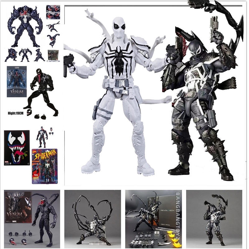 Revoltech Agent Venom Action Figure Shf Venom Amazing Yamaguchi PVC Movable Collection ของเล่นรุ่น