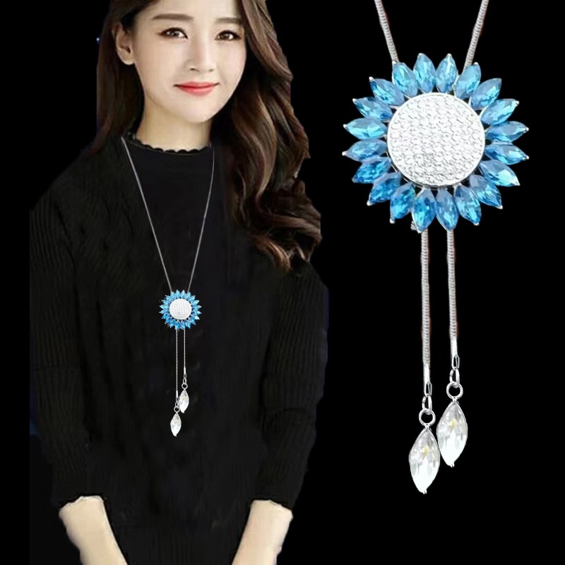 ETRENDY قلادة طويلة بزهرة عباد الشمس — صورة 3