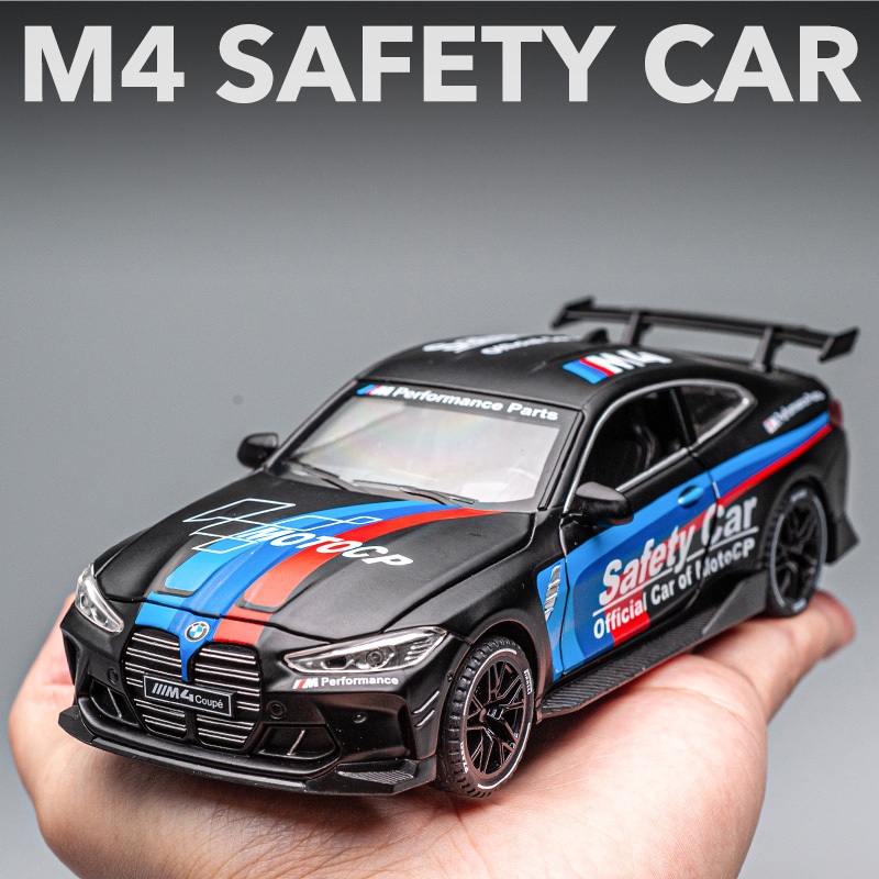 รถโมเดลเหล็ก 1/32 BMW M4 รถนิรภัย Mpower รถของเล่นรุ่น Diecast โลหะยานพาหนะดึงกลับคอลเลกชันของขวัญเด็กเด็กเด็กชาย