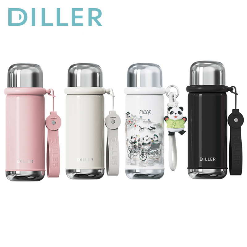 Diller กระติกน้ําสูญญากาศ Thermos 316L สแตนเลสพร้อม Spout Keep เย็นและร้อนขวดน้ําดื่ม 550ml D9275 D9250