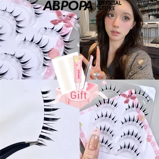 Abpopa M09 ขนตาปลอมปีศาจน้อย (ของแถม :กาว+แหนบ+เทปตาสองชั้น) Transparent Soft C Curly 5 คู่