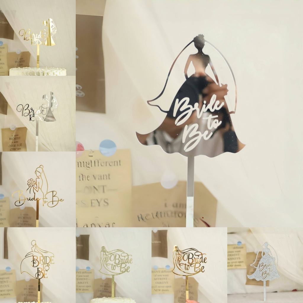 1pcs เจ้าสาวที่จะเป็นเค้ก Topper งานแต่งงานหมั้น Bachelorette เจ้าสาวอาบน้ําธีม Party เค้กตกแต่งอุปกรณ์ DIY