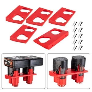 1/3/5 ชิ้นแบตเตอรี่ยึดสําหรับ Milwaukee 12V แบตเตอรี่ Wall Mount Storage Fixation Bracket Storage Bracket เครื่องมือ