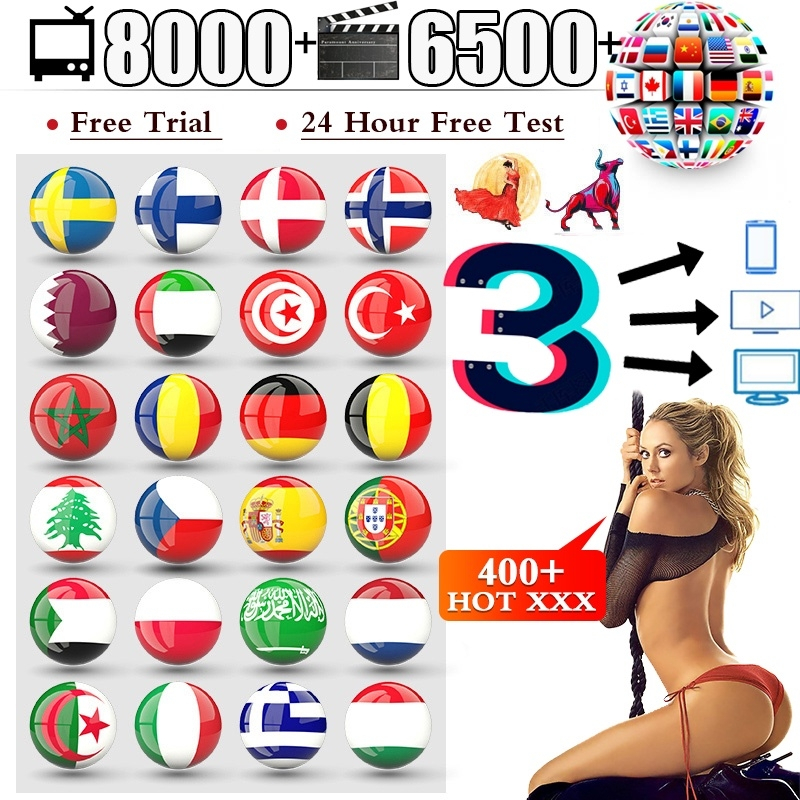 อุปกรณ์เสริมสมาร์ททีวีรองรับ M3u Smarters Subcription10000+Live+VOD ทํางานบนอุปกรณ์ Android IOS
