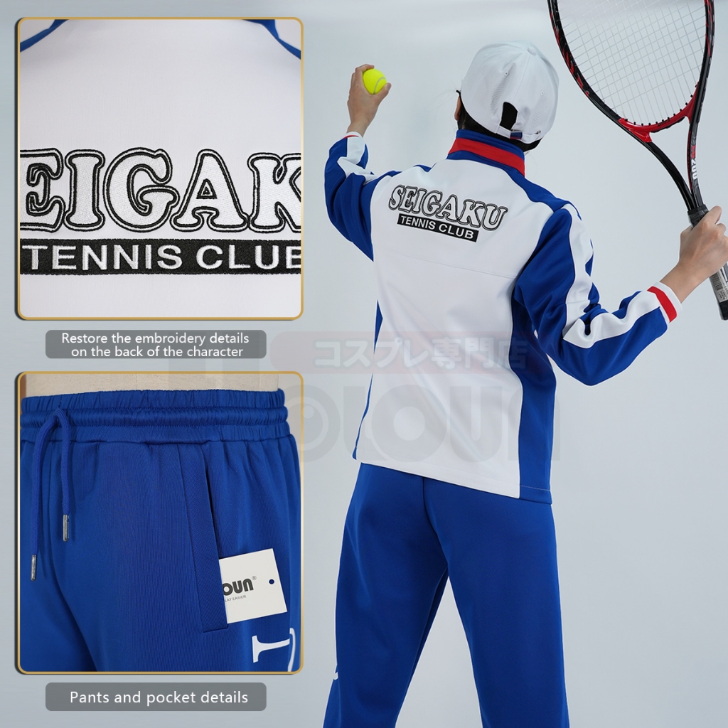 Holoun Prince Of Tennis คอสเพลย์เครื่องแต่งกาย Hyotei Gakuen อะนิเมะเสื้อเย็บปักถักร้อย Rikkai - รูปที่ 7