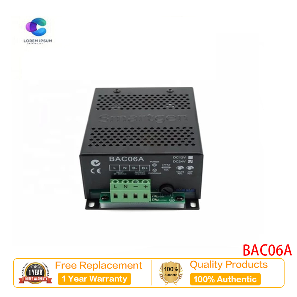 Original Smartgen BAC06A 12V 24V เครื่องชาร์จแบตเตอรี่อัตโนมัติอัจฉริยะ 6A 3A เครื่องชาร์จเครื่องกําเนิดไฟฟ้าดีเซลแบตเตอรี่