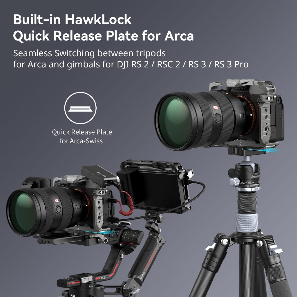 Smallrig HawkLock กรงแบบปลดเร็วสําหรับ Sony Alpha 7R V / Alpha 7 IV / Alpha 7S III / Alpha 1 / Alpha 7R IV 4481