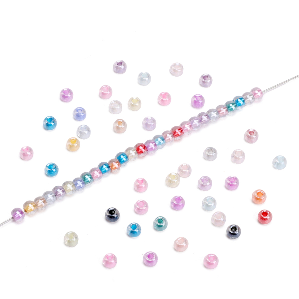 [4 มม.] โปร่งใสที่มีสีสันแกนข้าวลูกปัดแก้วคริสตัลข้าวลูกปัดซุปเปอร์คุณภาพสูงแก้วลูกปัดกลมขนาดเล็ก ทําเอง ทําด้วยมือ - รูปที่ 3