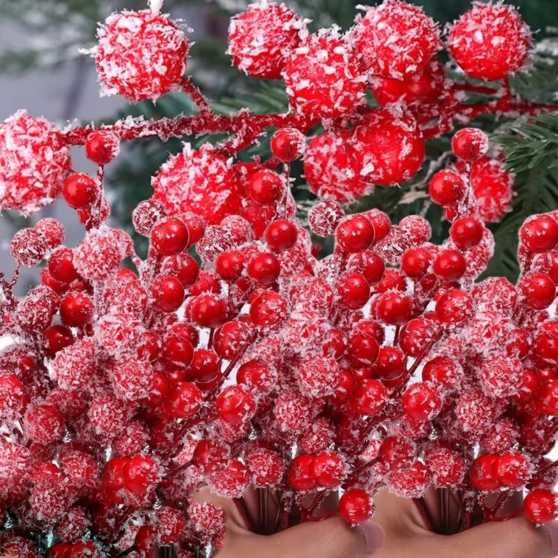 2/5 ชิ้นคริสต์มาสประดิษฐ์ Red Berry / Pine Cones สาขาดอกไม้ DIY ต้นคริสต์มาสตกแต่งหน้าต่าง/วันหยุดดอกไม้การ์ดอวยพรตกแต่งงานฝีมือ