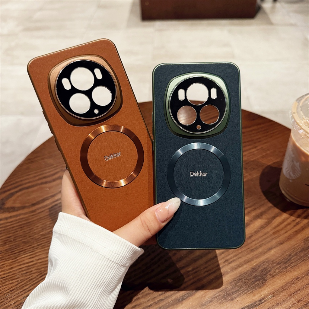 สีทึบ Matte แม่เหล็กชาร์จไร้สายสําหรับ huawei mate 60 50 40 pro honor magic 6 honor200 200 Ultra Thin Hard Pu หนังกล้องกันกระแทกป้องกัน