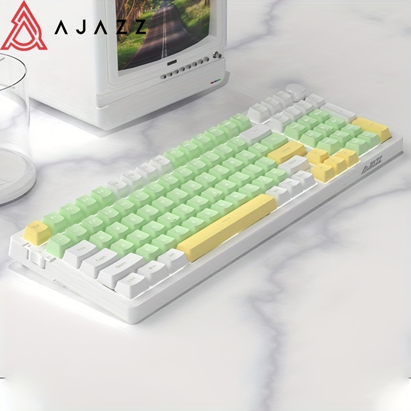 AJAZZ AK992 Full Key Punchless Hot-swappable Single Light 98 คอลัมน์ GASKET โครงสร้างคีย์บอร์ด USB แ