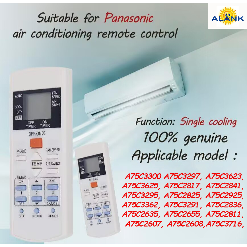 รีโมทสากล remote รีโมทแอร์ Panasonic รีโมท เย็นเดี่ยว (เหมาะสำหรับ แยกแอร์ ) A75C3716 A75C3297 A75C3625 A75C2817 A75C3300