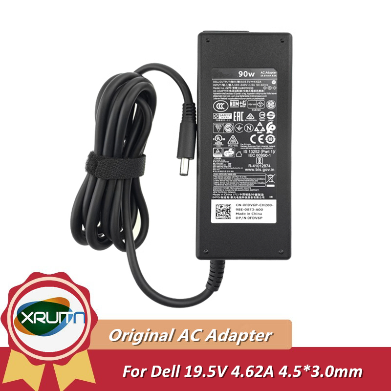Original Dell แล็ปท็อปแหล่งจ่ายไฟ 19.5V 4.62A 4.5*3.0 มม.อะแดปเตอร์ AC Charger RT74M CN-0RT74M 0RT74
