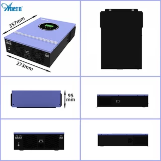 Anern 4.2KW/3KW/3.2KVA อินเวอร์เตอร์ไฮบริด off-grid MPPT อินเวอร์เตอร์พลังงานแสงอาทิตย์ 24V อินเวอร์เตอร์ 220VAC/230VAC Pure Sine Wave พลังงานแสงอาทิตย์ Dc to Ac Converter