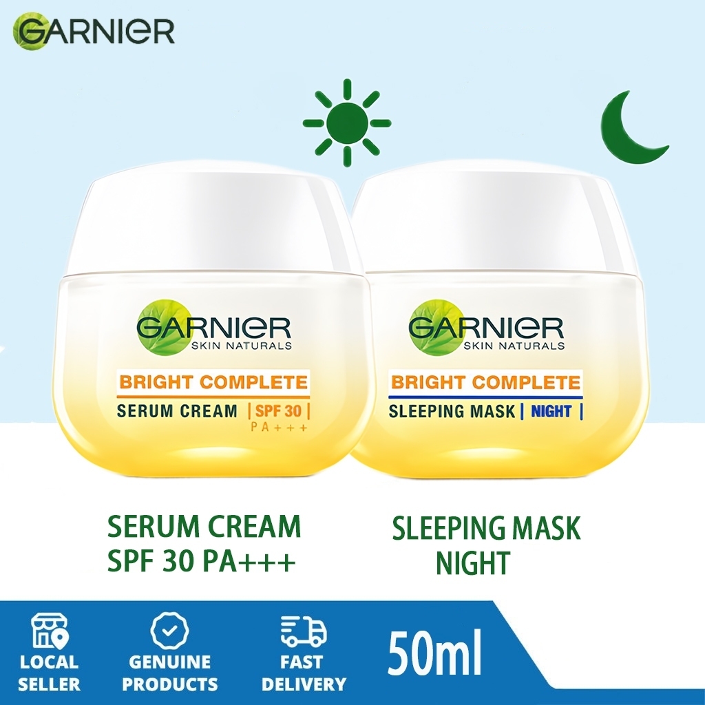 Garnier Bright Full Vitamin C Serum SPF30 PA+++Day Cream SPF30 50ml+Night Cream 50ml Garnier Day Cream+Night Cream