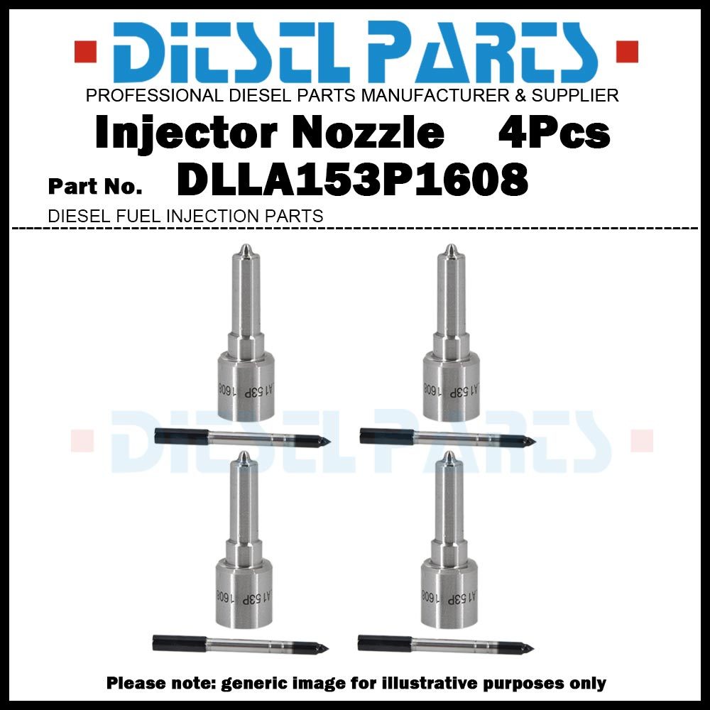 4x ดีเซลหัวฉีดน้ํามันเชื้อเพลิงหัวฉีดเคล็ดลับ DLLA153P1608 สําหรับ Hyundai Grand Starex Kia Sorento 