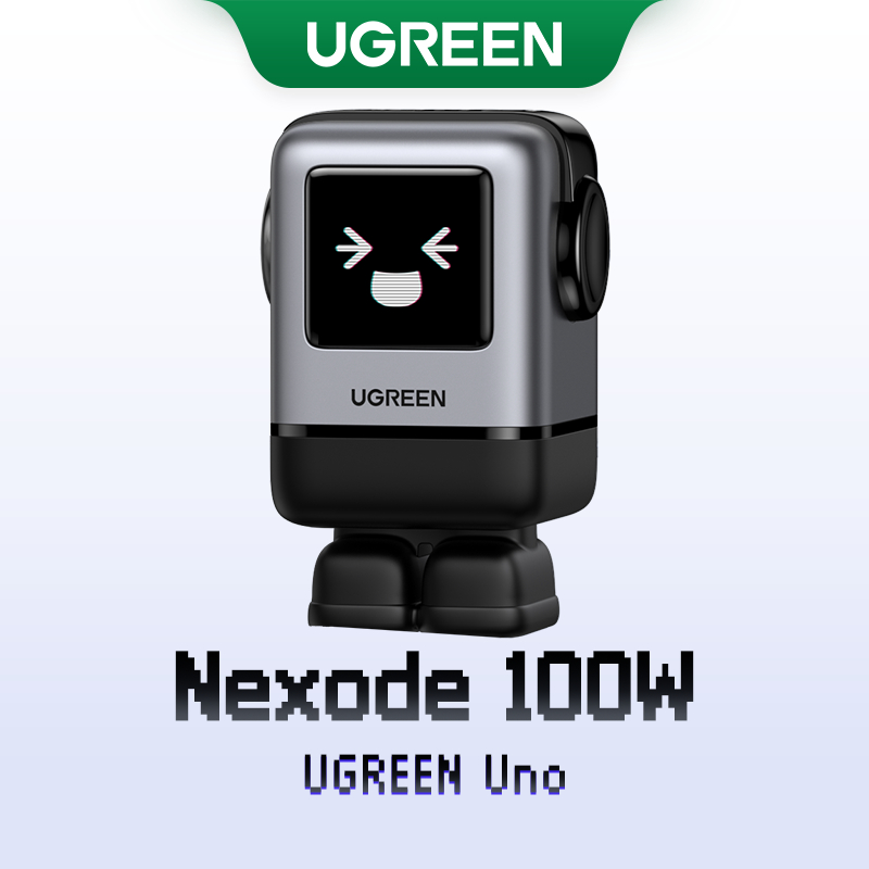 UGREEN Uno 100W GaN Charger Robot Design Quick Charge 4.0 3.0 PPS PD Fast ChargerสําหรับiPhone 16 15 14 13 Pro MacBookแล็ปท็อปแท็บเล็ตSamsung S24