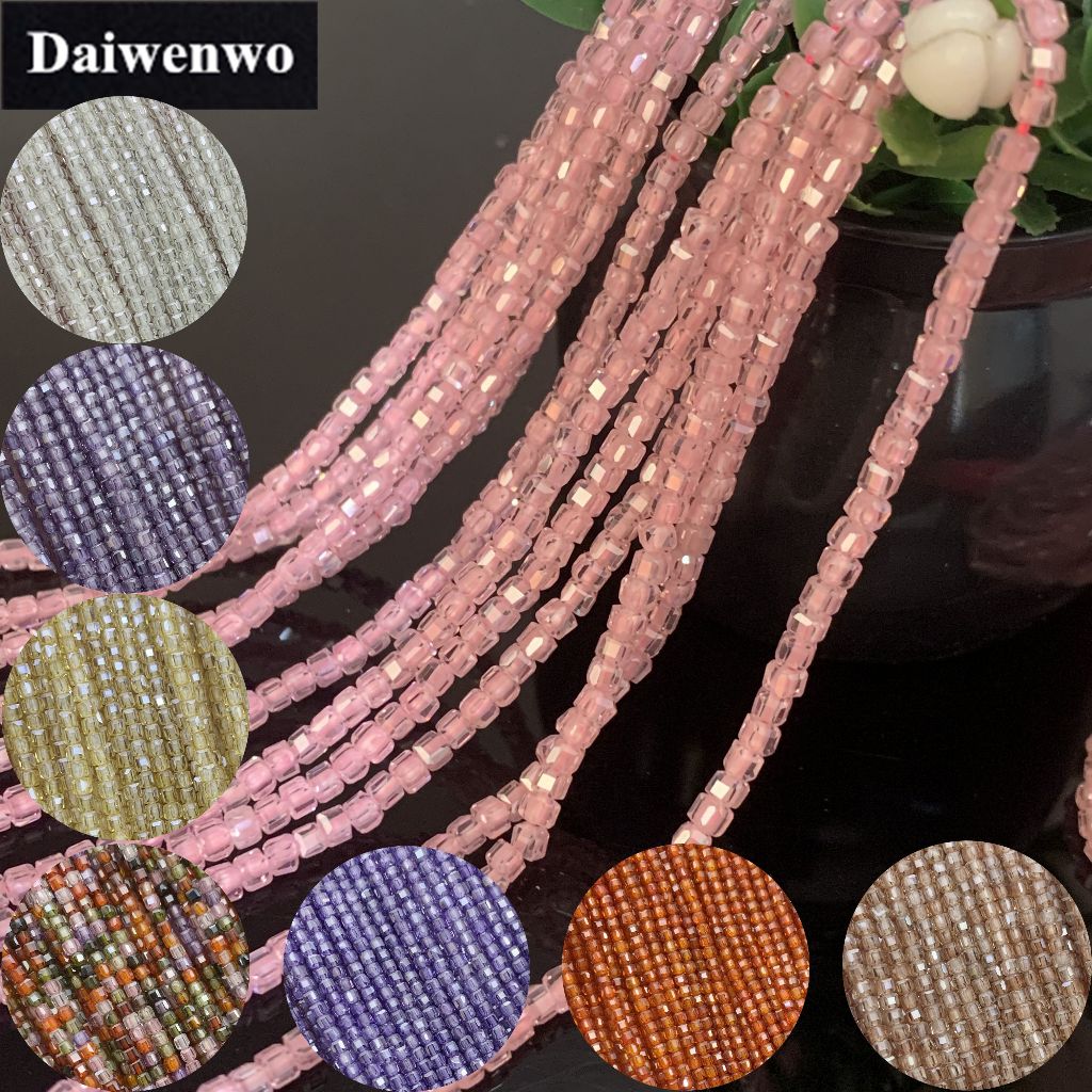 2.5x2.5 มม.ลูกปัดสี่เหลี่ยมเล็กเพทาย 12 สีตัดลูกปัดเงา ทําเอง สําหรับเครื่องประดับ