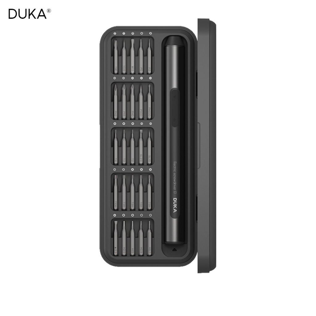 Duka E1 ชุดไขควงไฟฟ้า Precison พร้อมหัว 25 ชุดกล่องเก็บแม่เหล็กแบบใช้มือถือพกพาสะดวก