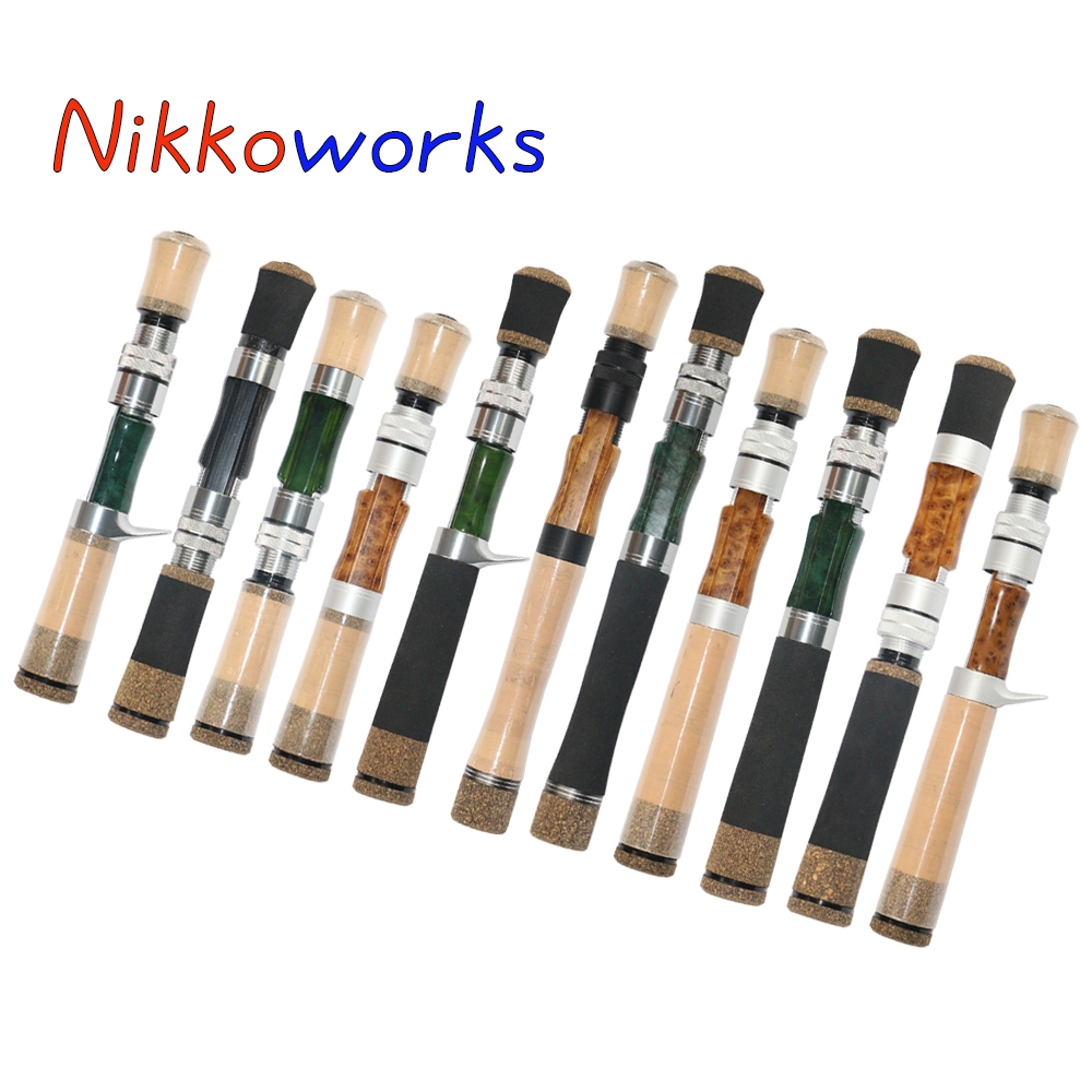 Nikkoworks Cork EVA Handle ไม้ Spinning Casting Reel ที่นั่ง Handle Kit DIY ปลาเทราท์ตกปลา Rod Building ส่วนประกอบซ่อมอุปกรณ์เสริม