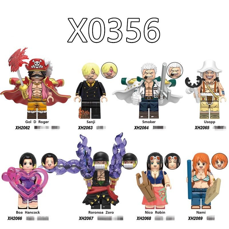 บล็อกของเล่นอะนิเมะตัวเลข Nami Sanji Zoro Robin Usopp Boa Hancock Building Block มินิของเล่น X0356