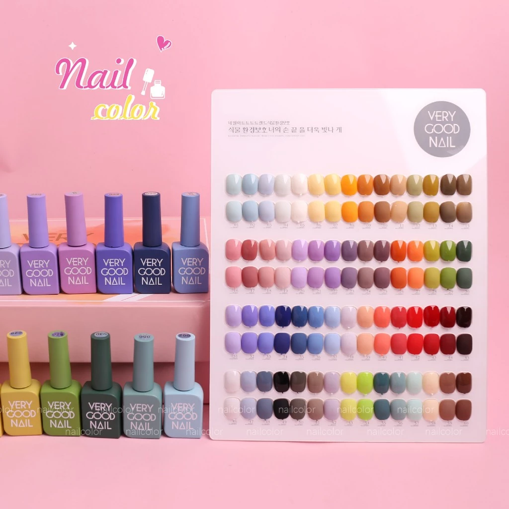 【กล่องของขวัญสีชมพู】very good 60สี ฟรีชาร์ตสี เบส ท๊อป 15ml สีเจล ยกเซต เซตสีเจล สีแฟลชสีเจล