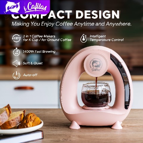 I Cafilas MINI Q เครื่องชงกาแฟเสิร์ฟเดี่ยวใช้ผงแคปซูล Decibel ต่ําเงียบไม่มีการสั่นสะเทือน