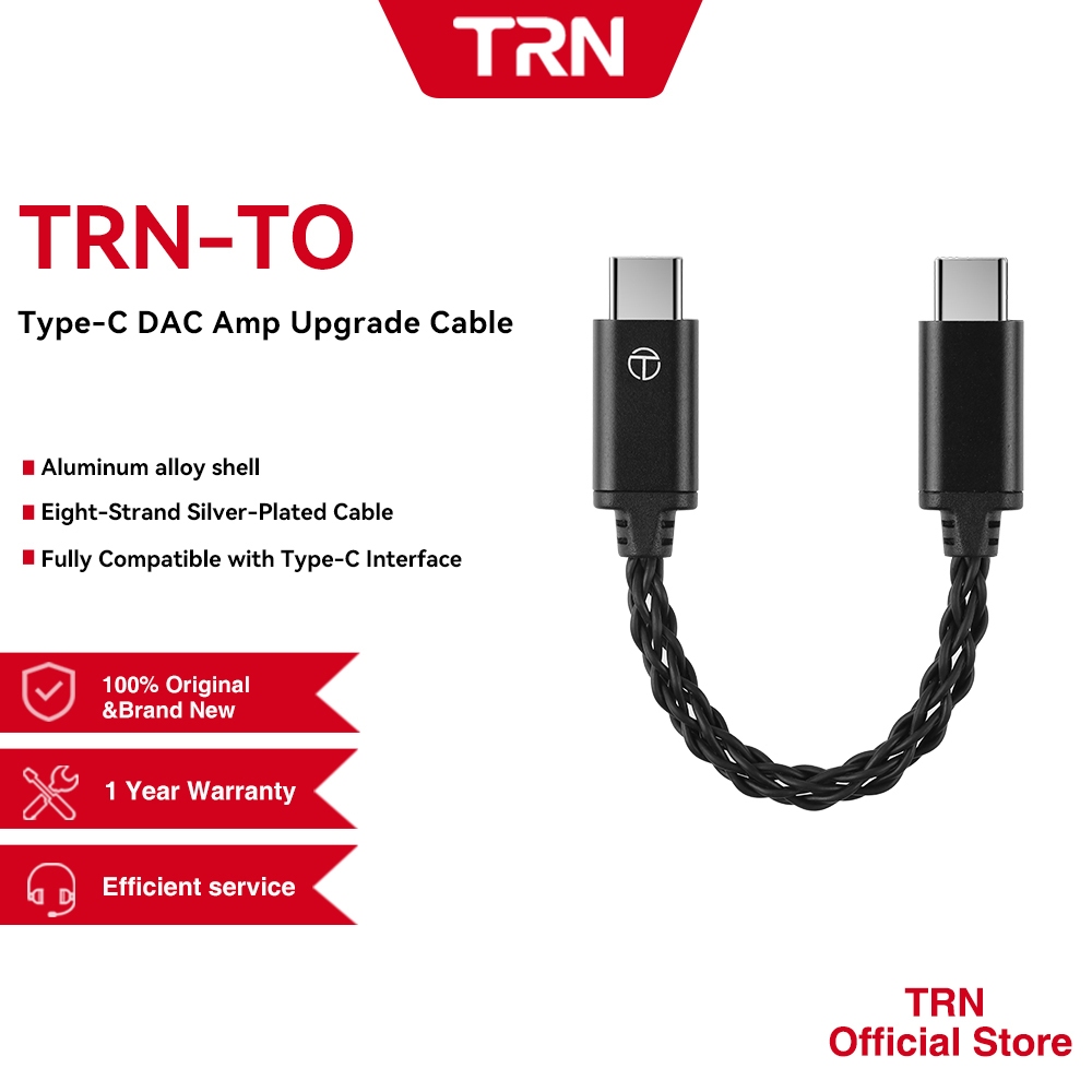 Trn TO Typr-C DAC Amp อัพเกรดสายเคเบิลสายเคเบิลสายเคเบิลที่แปดมาตรฐานฟังก์ชั่นไมโครโฟน