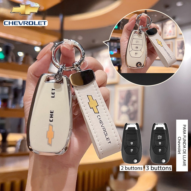 Chevrolet 2/3 ปุ่มฝาครอบกุญแจรถเหมาะสําหรับ Chevrolet Onix/Cruze/Cobalt/Equinox TPU พวงกุญแจรถ