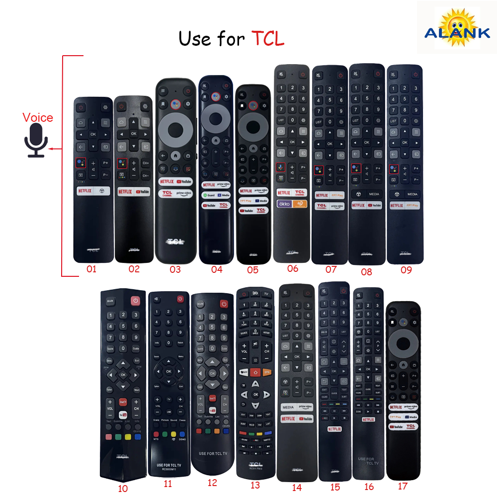 Remote รีโมททีวี Suitable for TCL LCD TV สั่งงานด้วยเสียง ( ของแท้ 100%）