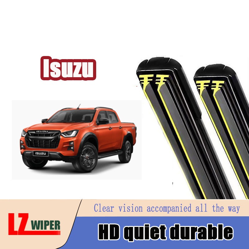 ใบปัดน้ําฝนพิเศษสําหรับที่ปัดน้ําฝนรถยนต์ Isuzu แถบยางคู่ รถ D-MAX/mu-X/mu-7/TFR มังกร/ V-CROSS/nlkr55/58/59/elf/trooper ใบปัดน้ําฝนกระดูกอ่อนเต็มตัว ใบปัดน้ําฝนซิลิโคน blad