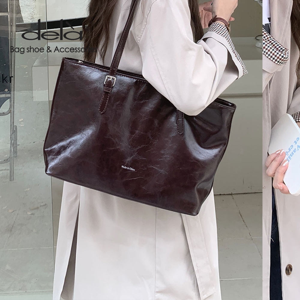 Dela Niche ความรู้สึกของหรูหรา, retro ความจุขนาดใหญ่commuting กระเป๋าหิ้วอเนกประสงค์, รักแร้ซิปเรียบง่าย, กระเป๋าสะพาย, ผู้หญิง
