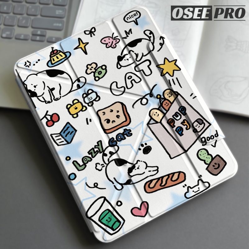 Osee Pro เคส iPad Y-fold clamshell 2-in-1 แม่เหล็กหัวเข็มขัดที่ถอดออกได้เคสป้องกันสีเต็มรูปแบบสำหรับ iPad Pro 13 Pro 11 นิ้ว เคส iPad air 4 เคสไอแพด air 5 ไอแพด air 6(2020/2022/2024)เคสไอแพด gen 7 8 เคส ไอแพด gen 9 เคสไอแพด gen 10 mini 6 7 ชาร์จแบบแม่เหล็