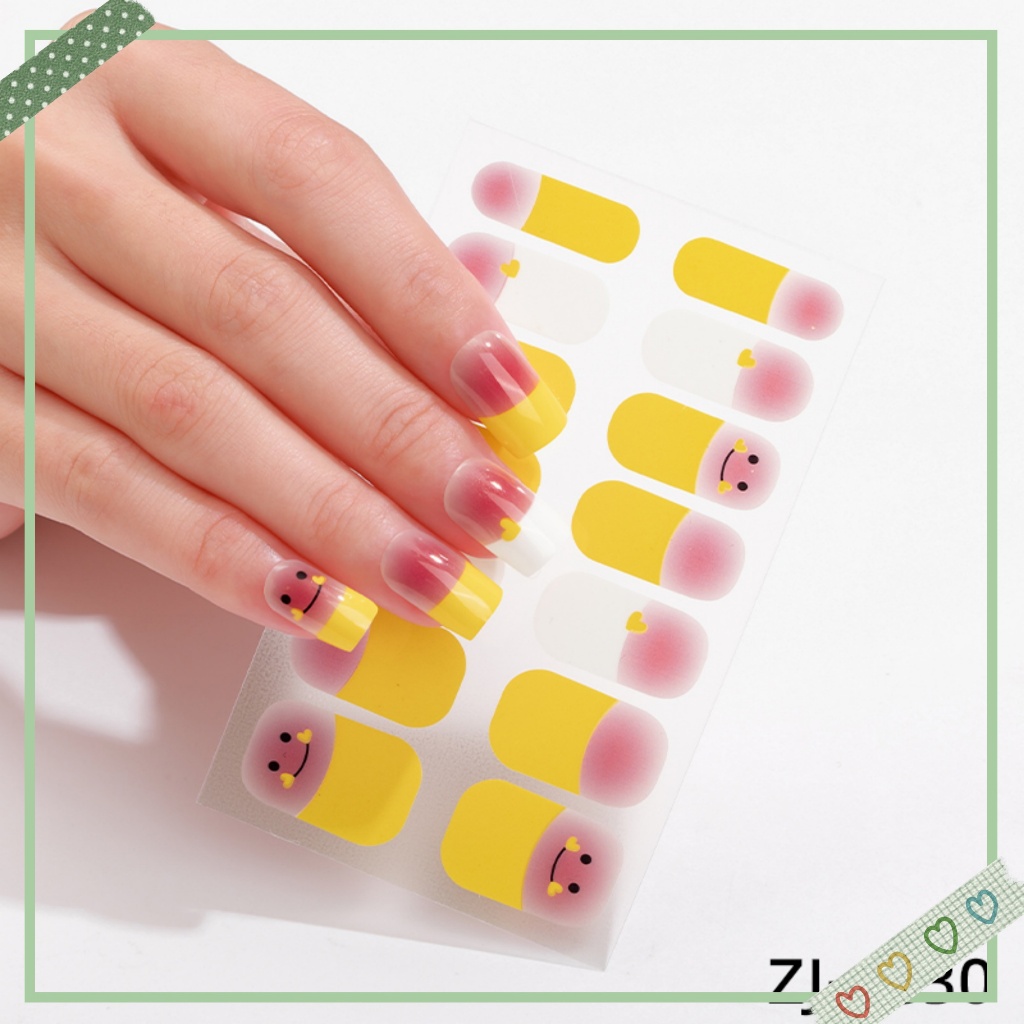 Zj Series สติ๊กเกอร์ติดเล็บ High-End ลายดอกไม้ Lattice เสือดาว พิมพ์ Macaron Ice โปร่งใส Phototherapy ยาทาเล็บฟิล์ม Semi-โปร่งใส Jelly สี เล็บ Patch