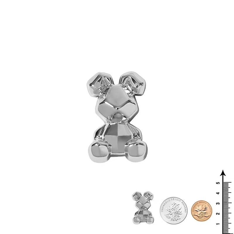 โลหะชุบ Bear Croc Jibz รองเท้า Charm DIY Cool Silver เรซิ่นเครื่องประดับอุปกรณ์เสริมเคสโทรศัพท์ Handmade กิ๊บติดผมขนาดเล็ก Patch Hole รองเท้าหัวเข็มขัดตกแต่ง