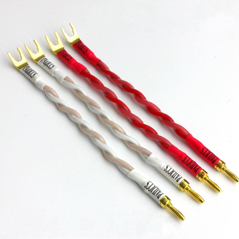 ญี่ปุ่น Canare/Canare 4S12F ลําโพงลําโพงจัมเปอร์สะพานสาย Budweiser กล้วยหัวทองแดงสีแดง Y Plug