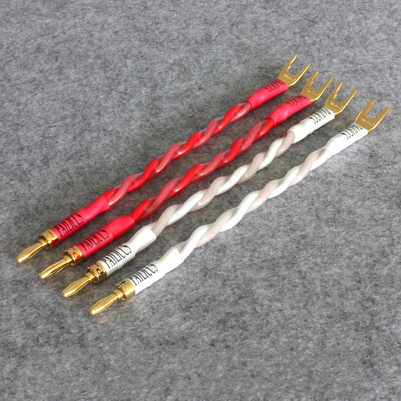 ญี่ปุ่น Canare/Canare 4S12F ลําโพงลําโพงจัมเปอร์สะพานสาย Budweiser กล้วยหัวทองแดงสีแดง Y Plug