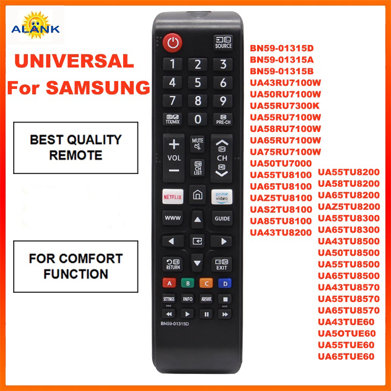 remote รีโมททีวี Samsung LCD TV BN59-01315D BN59-01315B  BN59-01315A UA43RU7100W, UA50RU7100W, UA55R