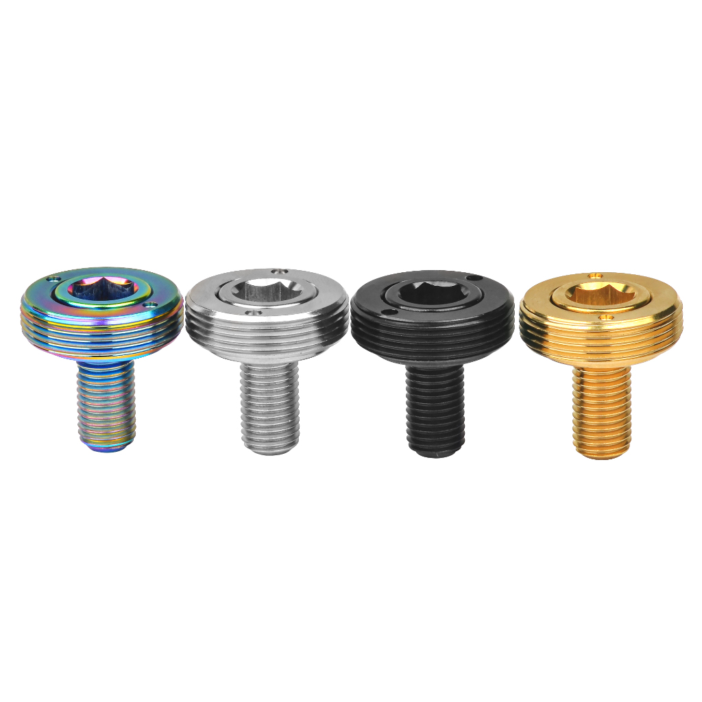 สลักเกลียวไทเทเนียม Wanyifa M8x15mm พิทช์ 1.0mm Crank Bolt Bike พร้อมแหวนยางกันน้ํา