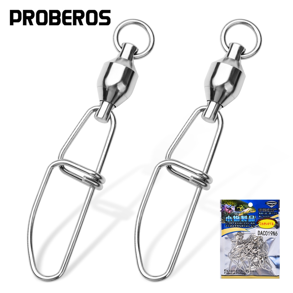Proberos 10PCS Heavy Duty ตกปลาหมุน - สแตนเลสลูกปืนหมุน Interlock Snaps สําหรับน้ําเค็มและน้ําจืด!