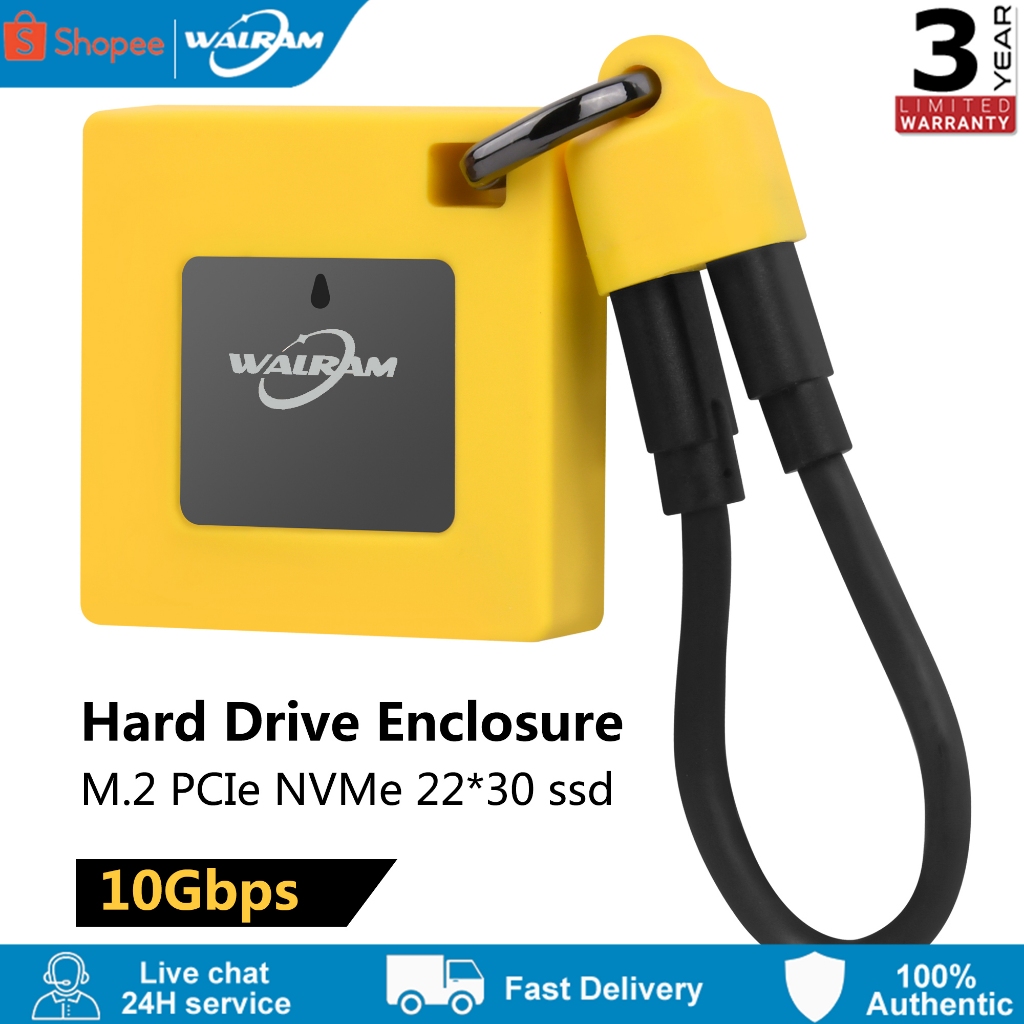 Walram 2230 M.2 NVMe SSD Enclosure USB 3.2 Gen 2 10Gbps ถึง NVMe PCI-E M.2 SSD กรณีภายนอก SSD สําหรั