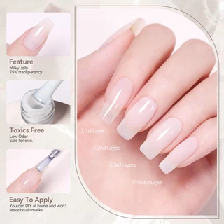 BORN PRETTY Milky White Series Gel Polish สีสัน UV Nail Art Gel สีชมพูเจลยาทาเล็บ