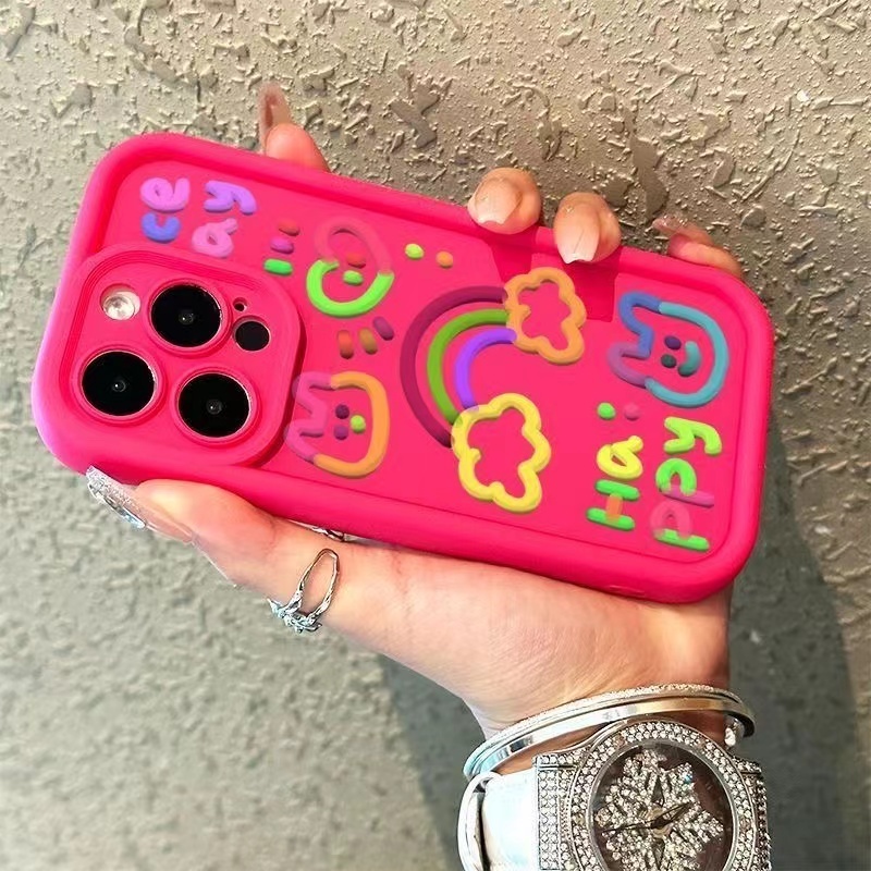เคส For Realme 5 5i 5S 6i 5 Pro 6 6S 6 Pro 7 4G 7i C17 8i Thẳng cạnh Silicone Rainbow Cloud trường h