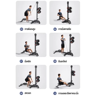 OneTwoFit 2 IN 1 Rowing Machine เครื่องออกกำลังกายพายเรือ เครื่องพายเรือดัมเบล เครื่องออกกำลังกายแบบกรรเชียงบก เบาะนั่งสบาย รับน้ำหนักสูงสุด 150KG(ไม่มีดัมเบล)