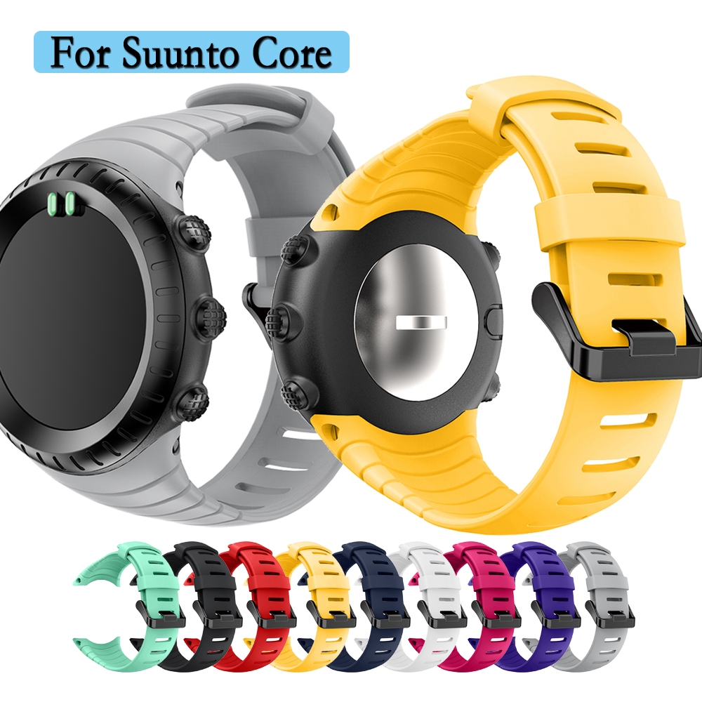 สําหรับ Suunto Core Watchband สายซิลิโคนคุณภาพสูงพร้อมสายรัดข้อมือหัวเข็มขัดสีดําพื้นผิวสําหรับ Suunto Core