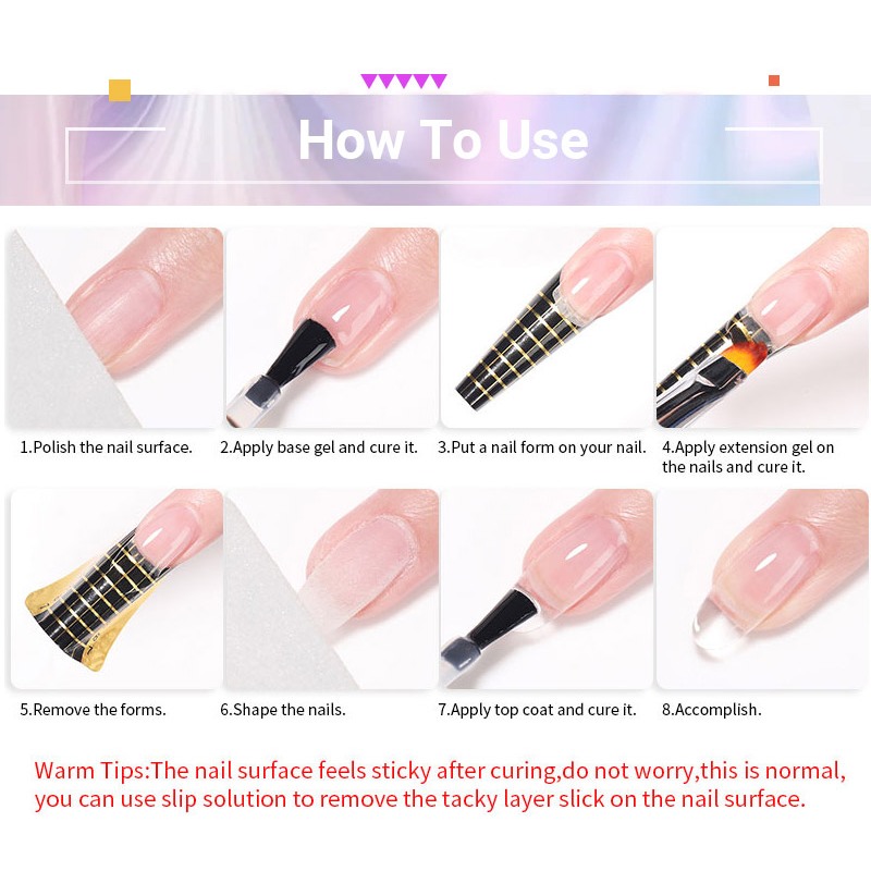 Ur SUGAR 6 in 1 Hard Gel สําหรับต่อเล็บ Milky White Builder Constructor เจล Self Leveling เสริมเล็บเจล 8ML - รูปที่ 7