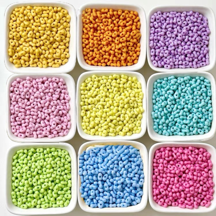 St.kunkka 100pcs สีสัน Millet ลูกปัดเมล็ดถั่วลิสงลูกปัดลูกปัดเมล็ด DIY เครื่องประดับลูกปัดอุปกรณ์เสริมวัสดุทําสร้อยข้อมือสร้อยคอ